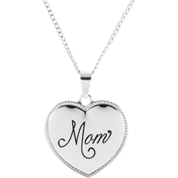 Stainless Steel Mom Puffed Pendant Engravable